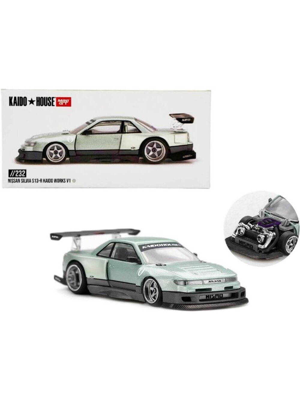 Limited Edition 1:64 Diecast Model Car - Nissan Silvia S13-R Sea Foam Green